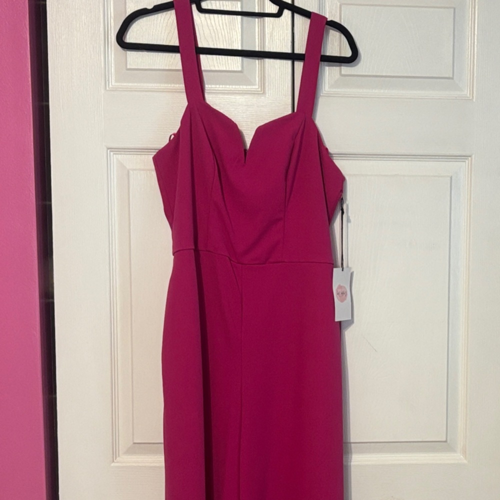 Women's Fuchsia Sleeveless Jumpsuit